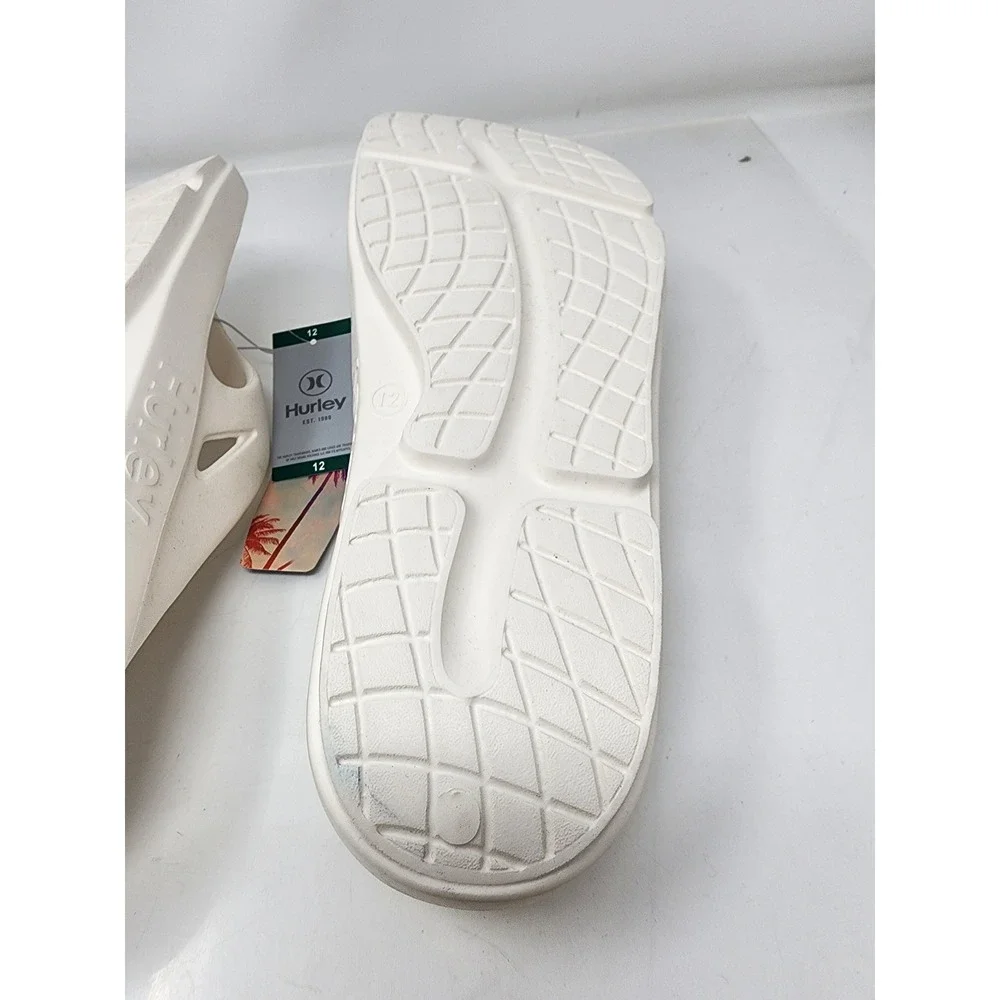 Hurley Mens Injection Flip Flop‎ Chanclestas Cream White EVA Sandals Size 12 NEW